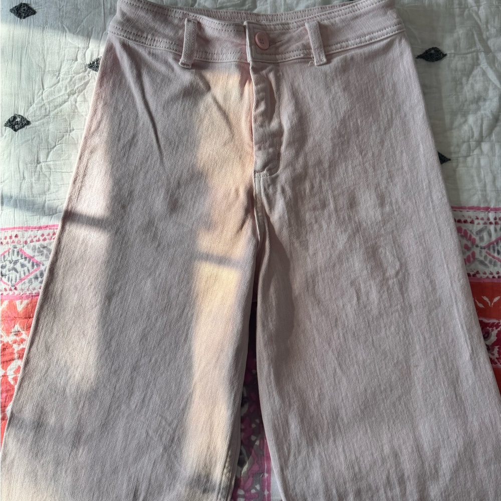 Blush Pink Wide-Leg Jeans - Picture 2 of 7